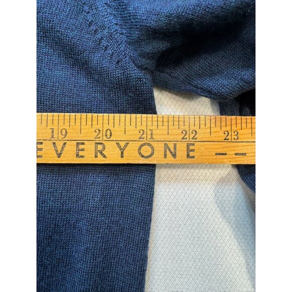 Calvin Klein Mens Merino Wool V-Neck Sweater L/G Navy Blue - Picture 6 of 10